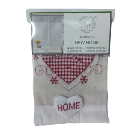 COPPIA TENDINE CUORE  NEW HOME 60X150CM 60X240CM