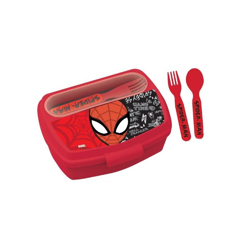 FOOD PORTAPOSATE CON POSATE SPIDERMAN