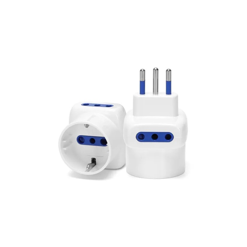 ADATTATORE A 3 VIE 10A BIANCO
