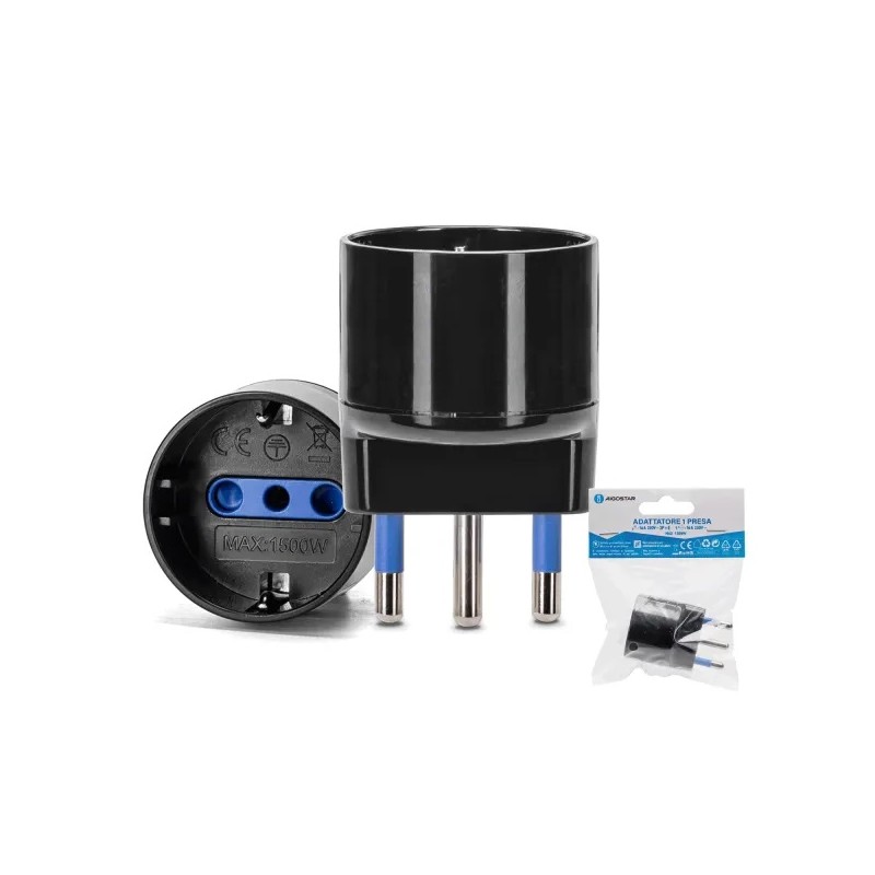 ADATTATORE A 1 VIA 16A NERO