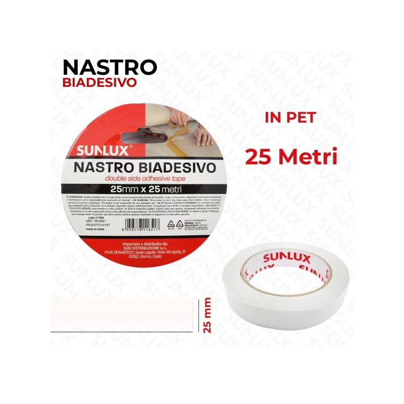 NASTRO BIADESIVO 25MM 25MT