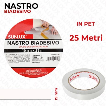 NASTRO BIADESIVO 19MM 25MT