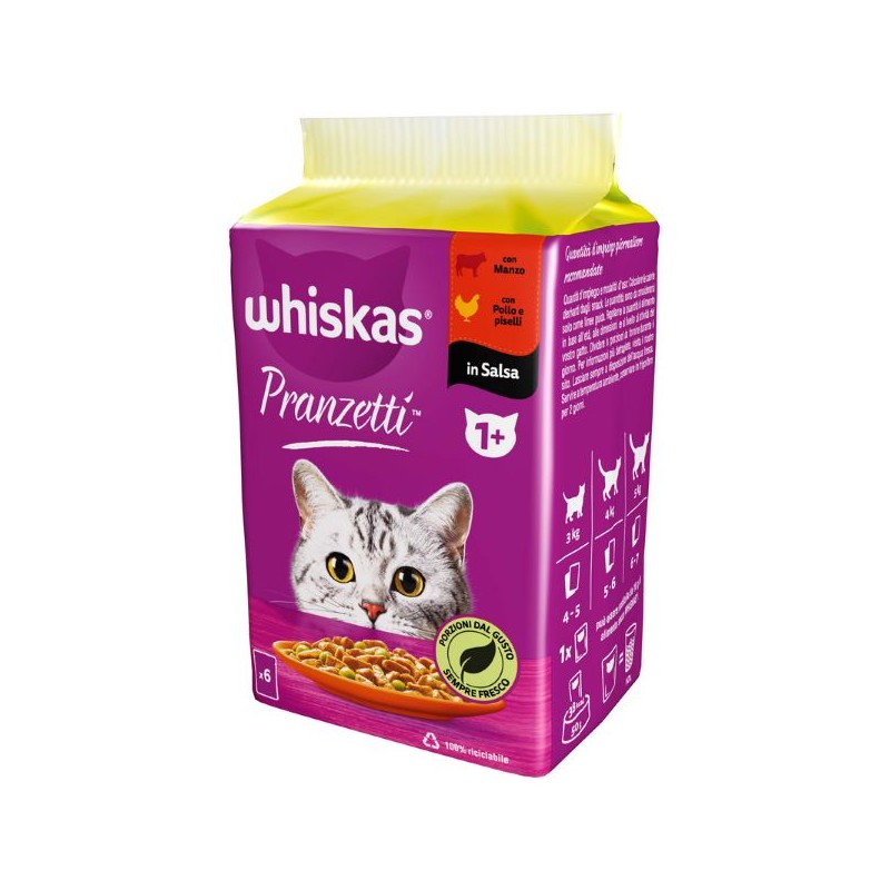 WHISKAS PRANZETTI CARNE E VERDURE  +1 6X50GR