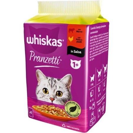 WHISKAS PRANZETTI CARNE E VERDURE  +1 6X50GR