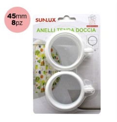 ANELLI PER TENDA DOCCIA 45MM 8PZ