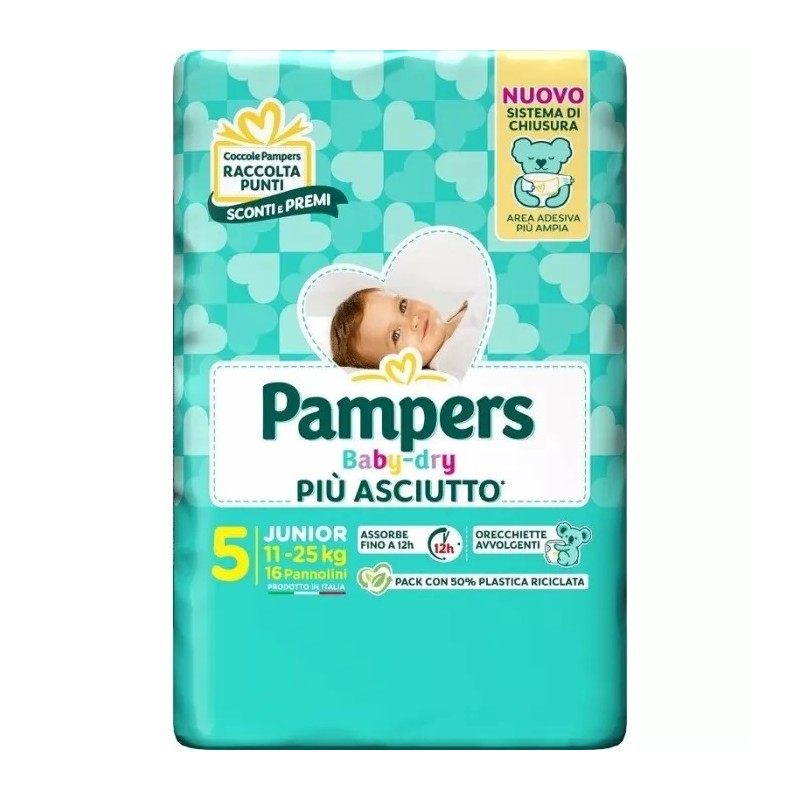 PAMPERS BABY DRY TG.5 JUNIOR 11-25KG 16PZ