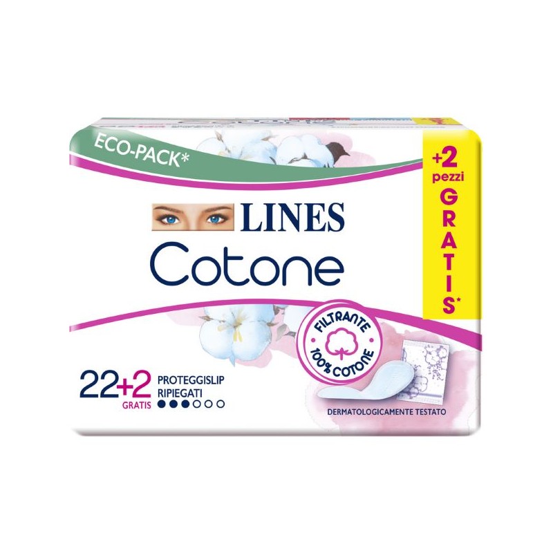 LINES COTONE PROTEGGISLIP RIPIEGATO 22+2PZ