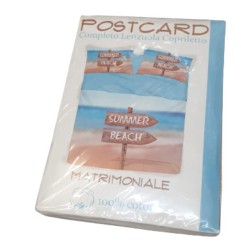 COMPLETO LENZUOLA POSTCARD MATRIMONIALE