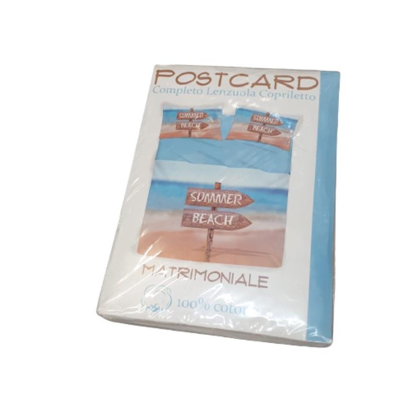 COMPLETO LENZUOLA POSTCARD MATRIMONIALE