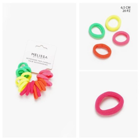 MELISSA ELASTICO CAPELLI 6.5CM FLUO 20PZ