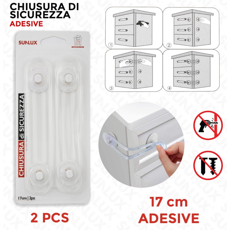 CHIUSURA PER ARMADIO SUNLUX SICURA 17 CM 2 PZ