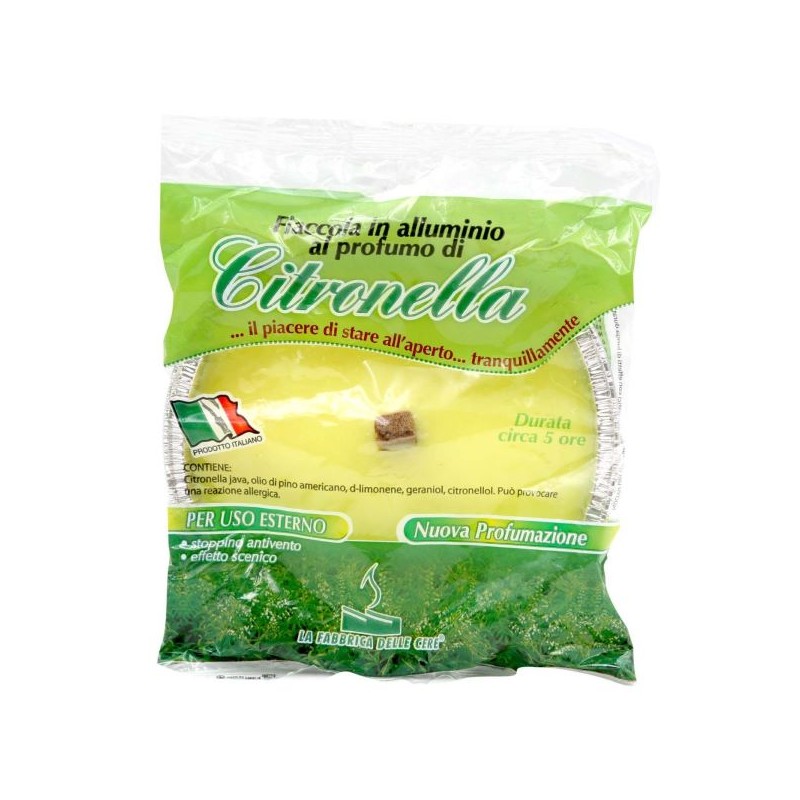 FIACCOLA IN ALLUMINIO ALLA CITRONELLA 14CM