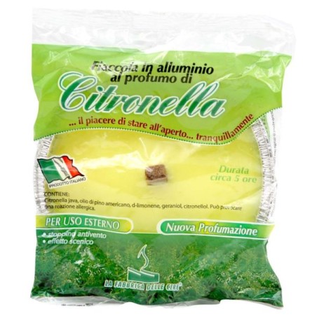 FIACCOLA IN ALLUMINIO ALLA CITRONELLA 14CM