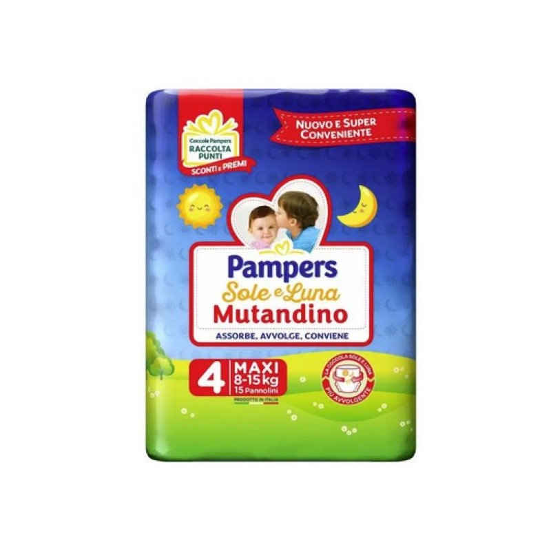 PAMPERS SOLE&LUNA MUTANDINO TG.4 MAXI 8-15KG 15PZ