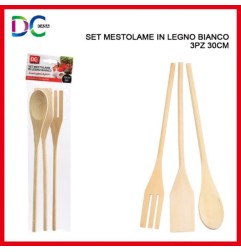 SET MESTOLAME IN LEGNO BIANCO 30CM 3PZ