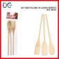 SET MESTOLAME IN LEGNO BIANCO 30CM 3PZ