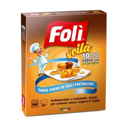 FOLI' ROLL CARTA FORNO IN FOGLI 60X40CM 10PZ