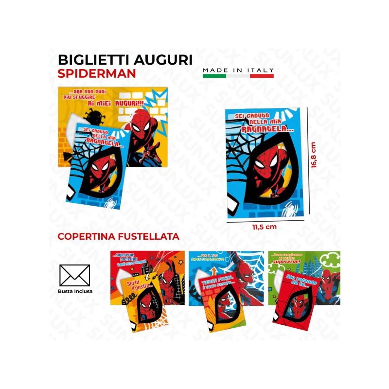 BIGLIETTI AUGURI SPIDERMAN ASS.