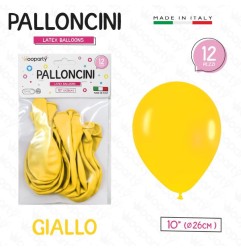 PALLONCINI GIALLO 10" DIAM. 26CM 12PZ