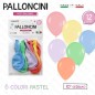 PALLONCINI 6 COLORI ASSORT. PASTEL 10" DIAM. 26CM