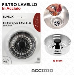 FILTRO LAVELLO IN ACCIAIO 8CM