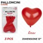 PALLONCINI CUORE ROSSO 12"  3PZ