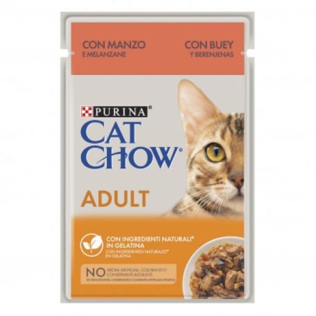 CAT CHOW ADULT CON MANZO 85GR