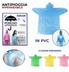 IMPERMEABILE TRASPARENTE ANTIPIOGGIA COLORI ASS