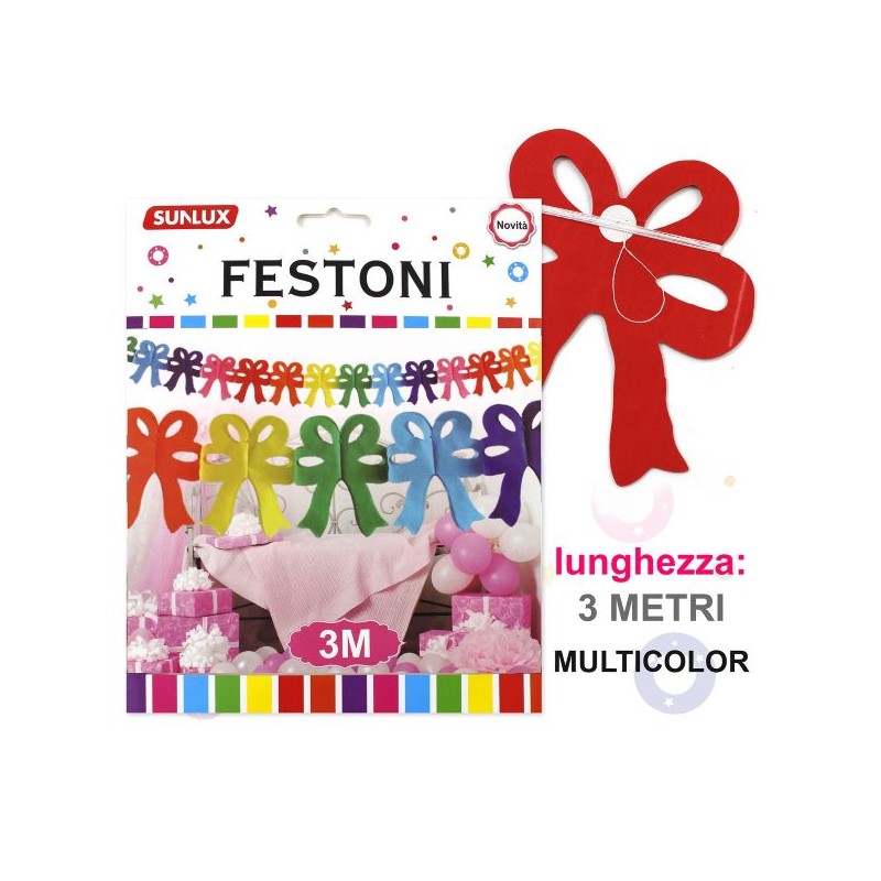 FESTONE FIOCCO MULTICOLOR 3MT