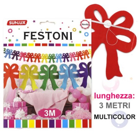 FESTONE FIOCCO MULTICOLOR 3MT