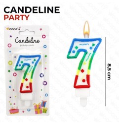 CANDELINE MULTICOLOR "7" 8,5CM