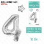 PALLONCINO ARGENTO METAL "4" 35CM