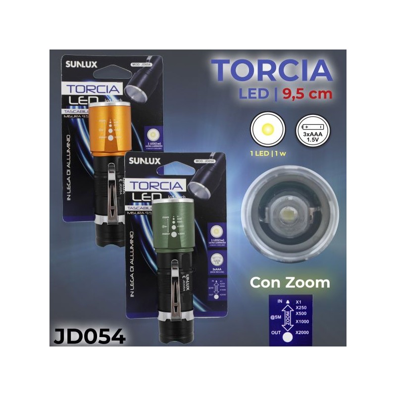 TORCIA LED COLORI ASS. 9,5CM