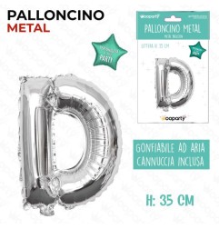 PALLONCINO ARGENTO LETTERA D