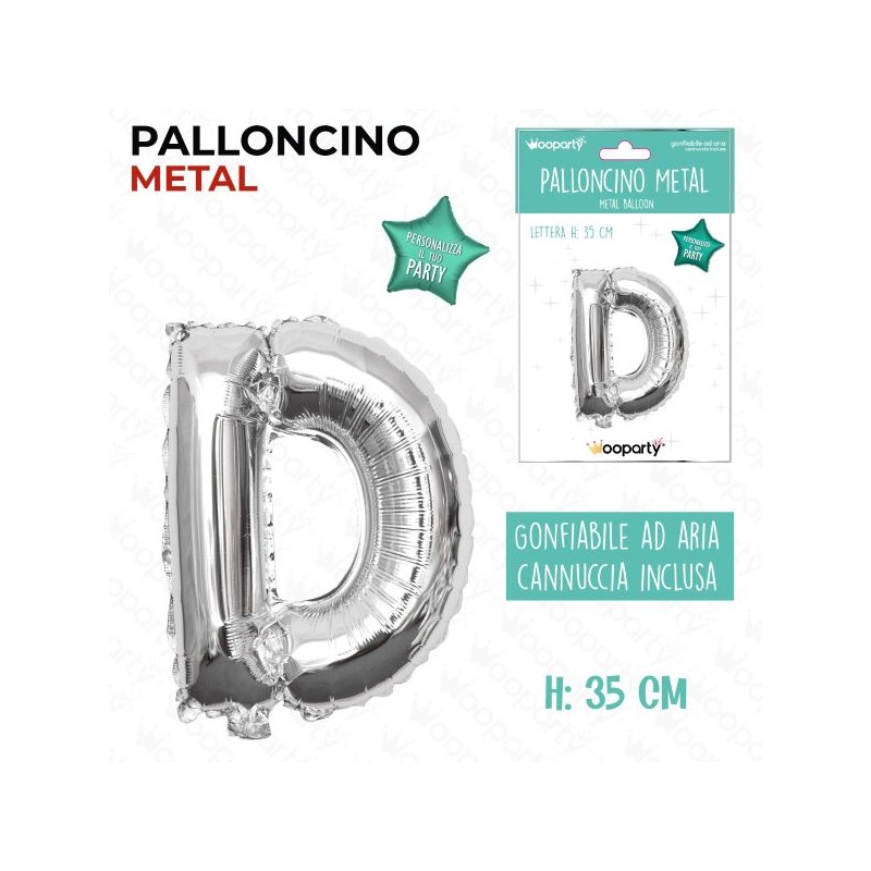 PALLONCINO ARGENTO LETTERA D