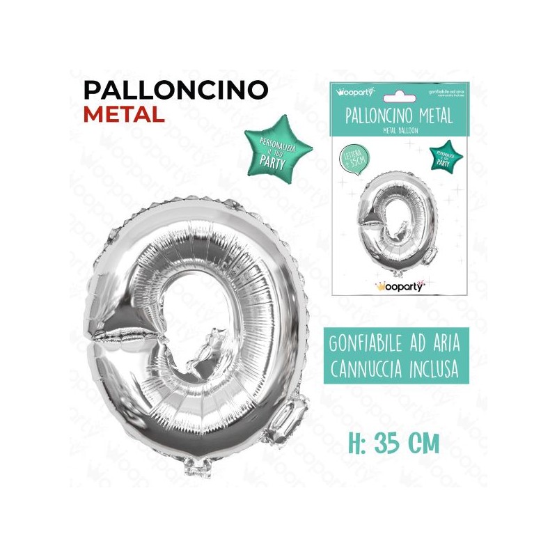 PALLONCINO ARGENTO LETTERA Q 35CM