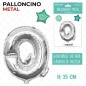 PALLONCINO ARGENTO LETTERA Q 35CM