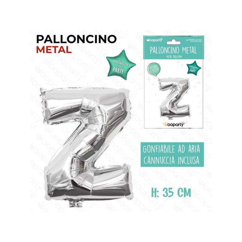PALLONCINO ARGENTO LETTERA "Z" 35CM