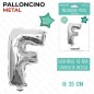 PALLONCINO ARGENTO LETTERA "F" 35 CM