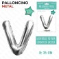PALLONCINO ARGENTO LETTERA "V" 35CM