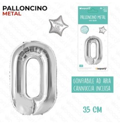 PALLONCINO MYLAR ARG.NUMERALI "0"