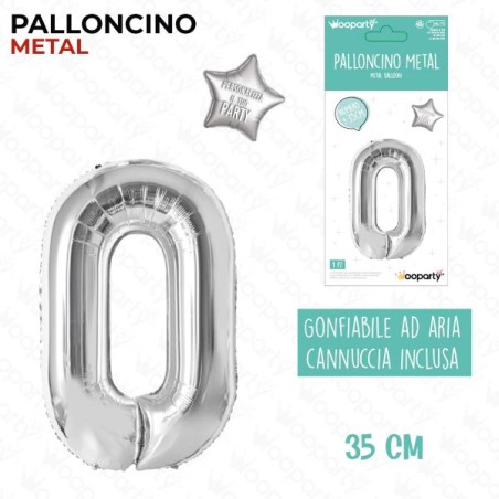 PALLONCINO MYLAR ARG.NUMERALI "0"