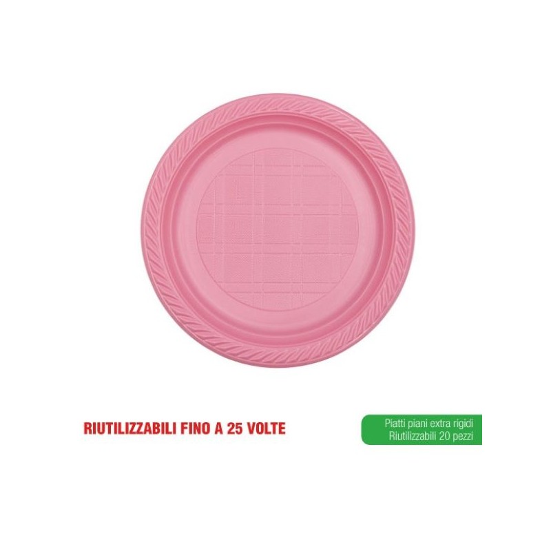 BM PIATTI PIANI ROSA 20PZ