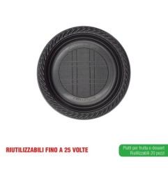 BT PIATTI DESSERT NERI 20PZ
