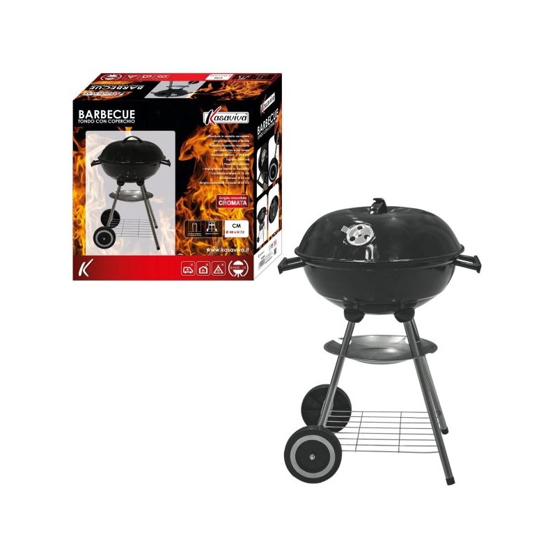 BARBECUE TONDO CON COPERCHIO 48XH72CM