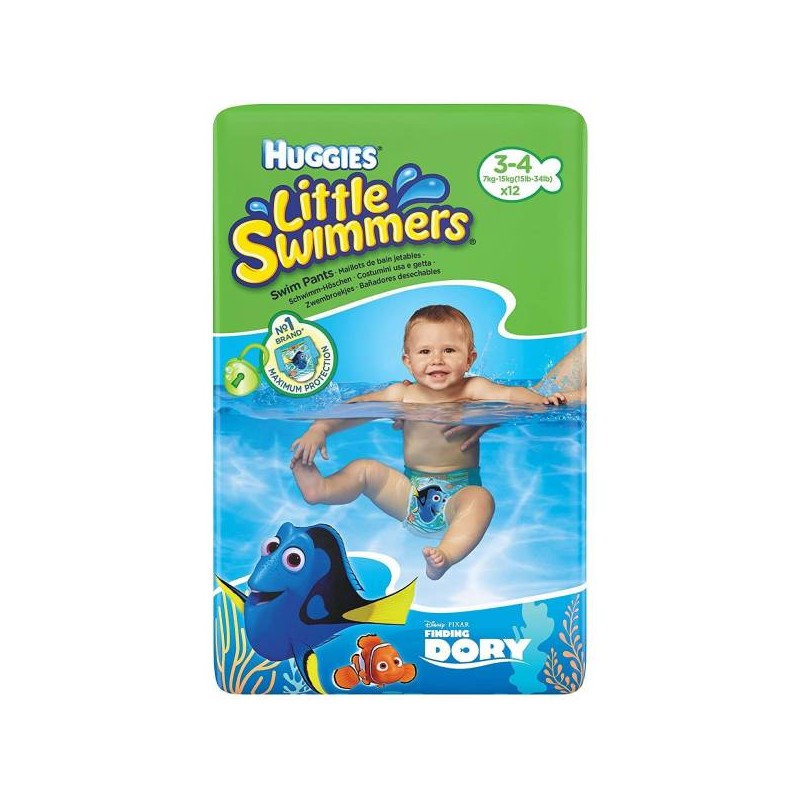 HUGGIES LITTLE SWIMMERS TG.3-4 7/15KG 12PZ