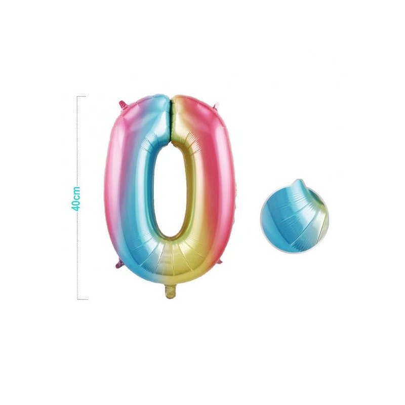 PALLONCINO COLORATO MYLAR NUMERO 0 80CM