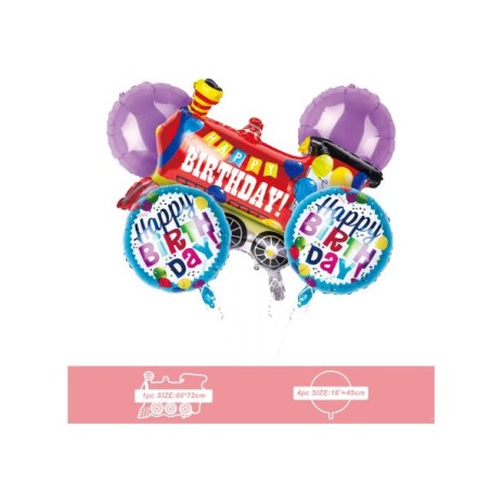 SET PALLONCINI MYLAR TRENO (HAPPY BIRTHDAY)