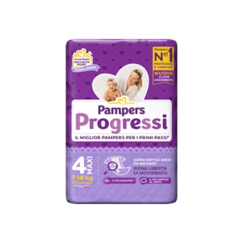 PAMPERS PROGRESSI TG.4 MAXI 7-18KG 21PZ