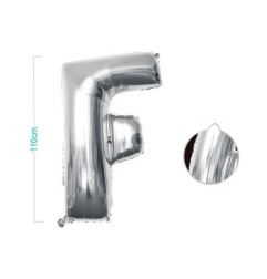 PALLONCINO MYLAR LETTERA F ARGENTO 110CM